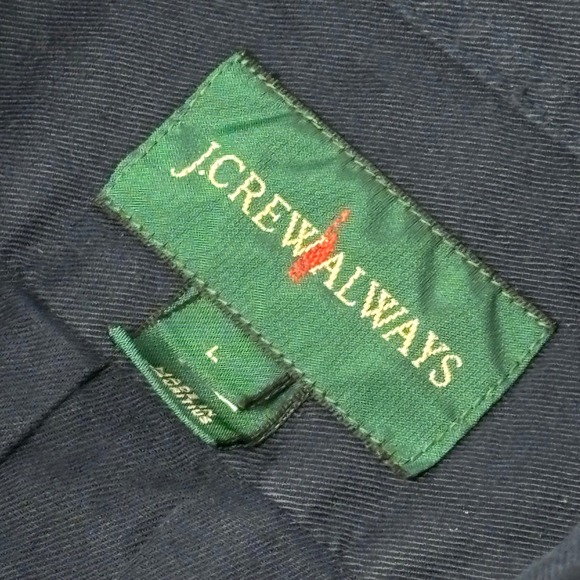 J.Crew ALWAYS Men's L Button Down Shirt Blue Cotton Chest Pocket Casual - Picture 4 of 5